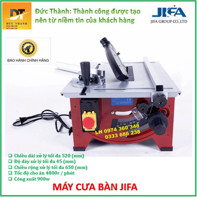 Chính hãng Máy cưa bàn JIFA. Bảo hành 12 tháng.