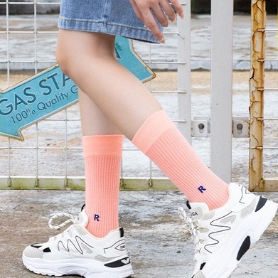 Tất vớ nữ chữ R nhiều màu ống dài phong cách Hàn Quốc Warm&Cute AD46