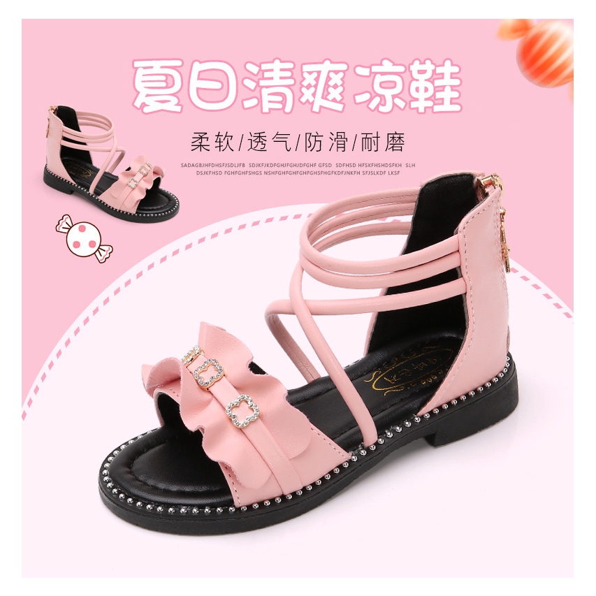 Giày sandal đi biển đế mềm kiểu công chúa thời trang Hàn Quốc dành cho bé gái