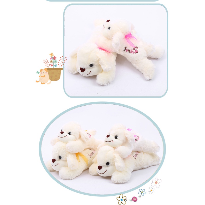 Gấu Bông Hình Thú, Thú Nhồi Bông Cho Bé - Chó Bông Trắng - Hàng Nhập Khẩu Nguyên Con