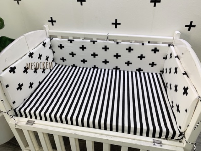 4 tấm quây cũi và ga chun bọc đệm cũi cho bé