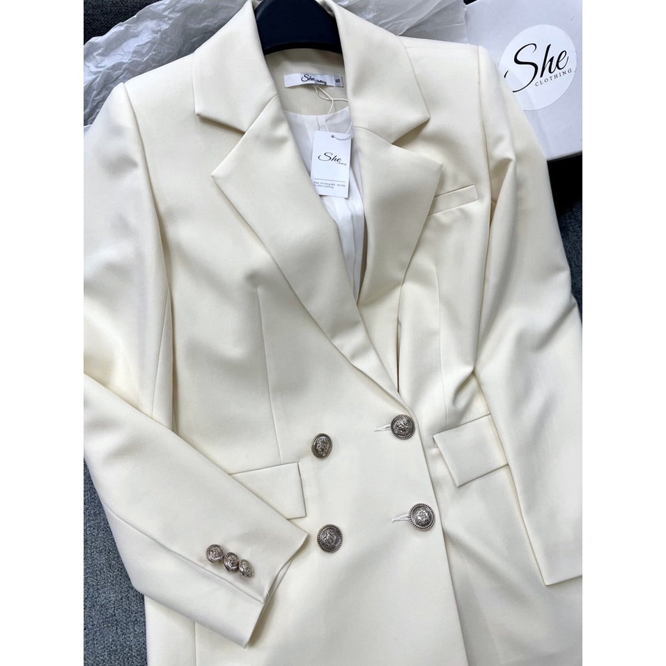 Áo Blazer tipsy trắng sữa dài tay AV024
