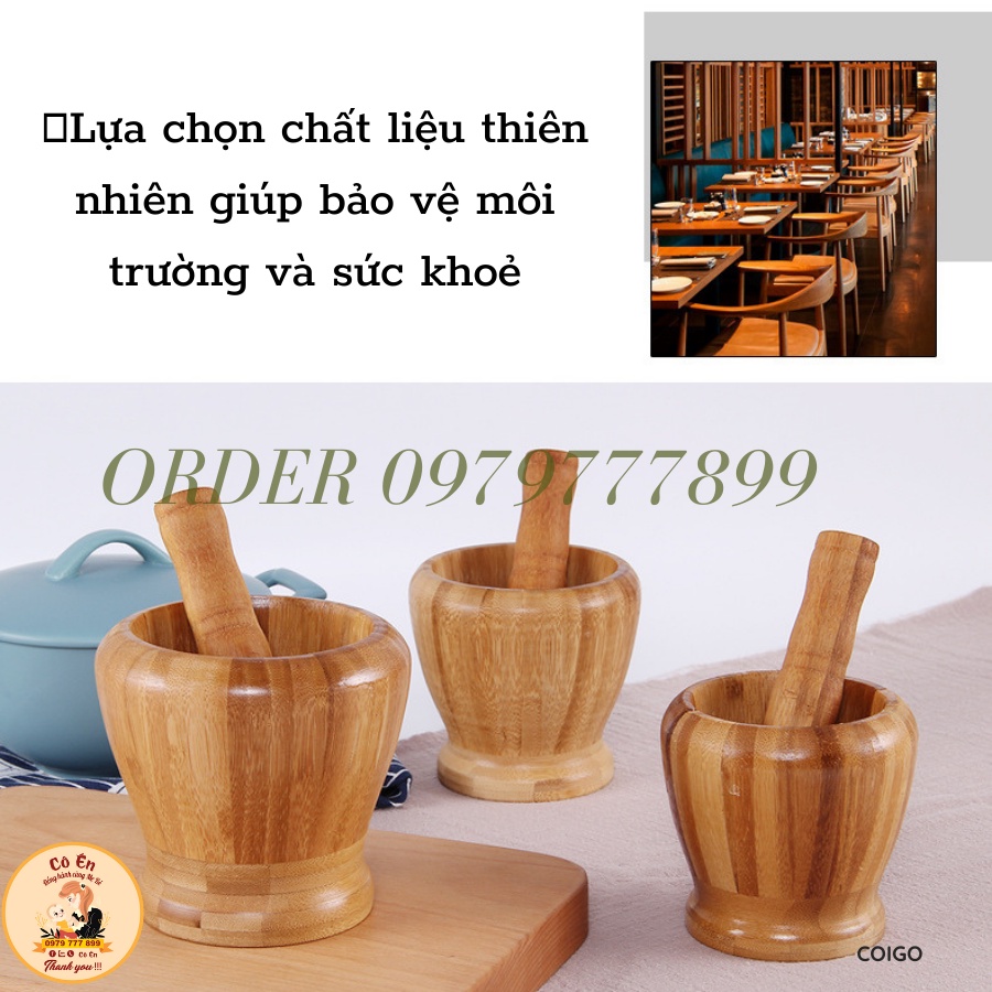 Cối tre đa năng dùng cho nhà bếp cho gia đình.