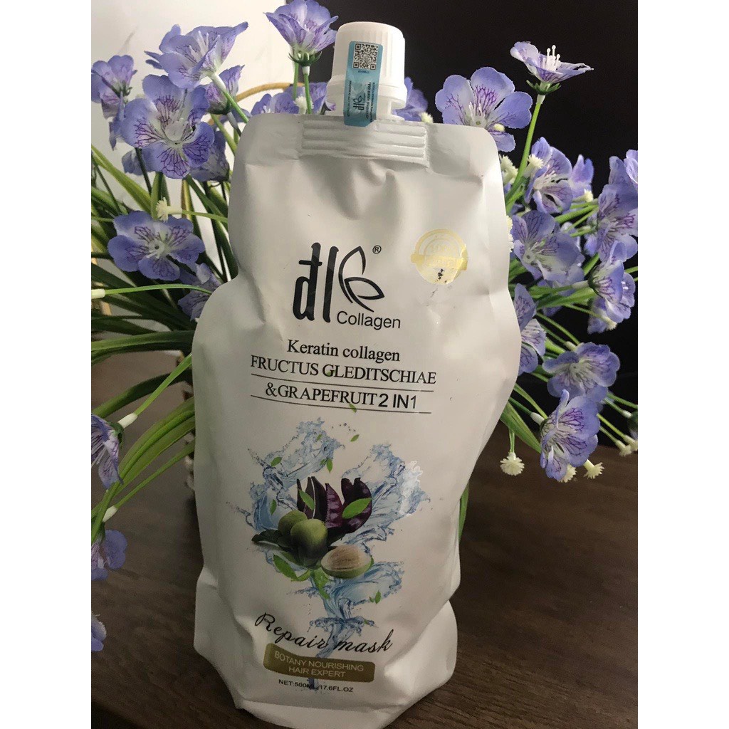 Kem Hấp Ủ Tóc Collagen Dl Bưởi Bồ Kết 500ML.  Phục Hồi Tóc Hư Tổn ,Khô Xơ, Chẻ Ngọn, Dưỡng Ẩm. Hàng Chính Hãng