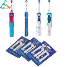 Set 4 đầu bàn chải thay thế cho máy đánh răng điện Braun Oral B