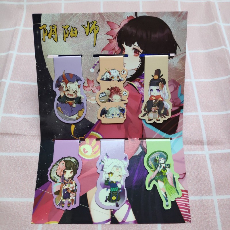 ( Ngẫu nhiên ) Lẻ tấm bookmark nam châm in hình anime chibi đánh dấu sách tiện lợi xinh xắn