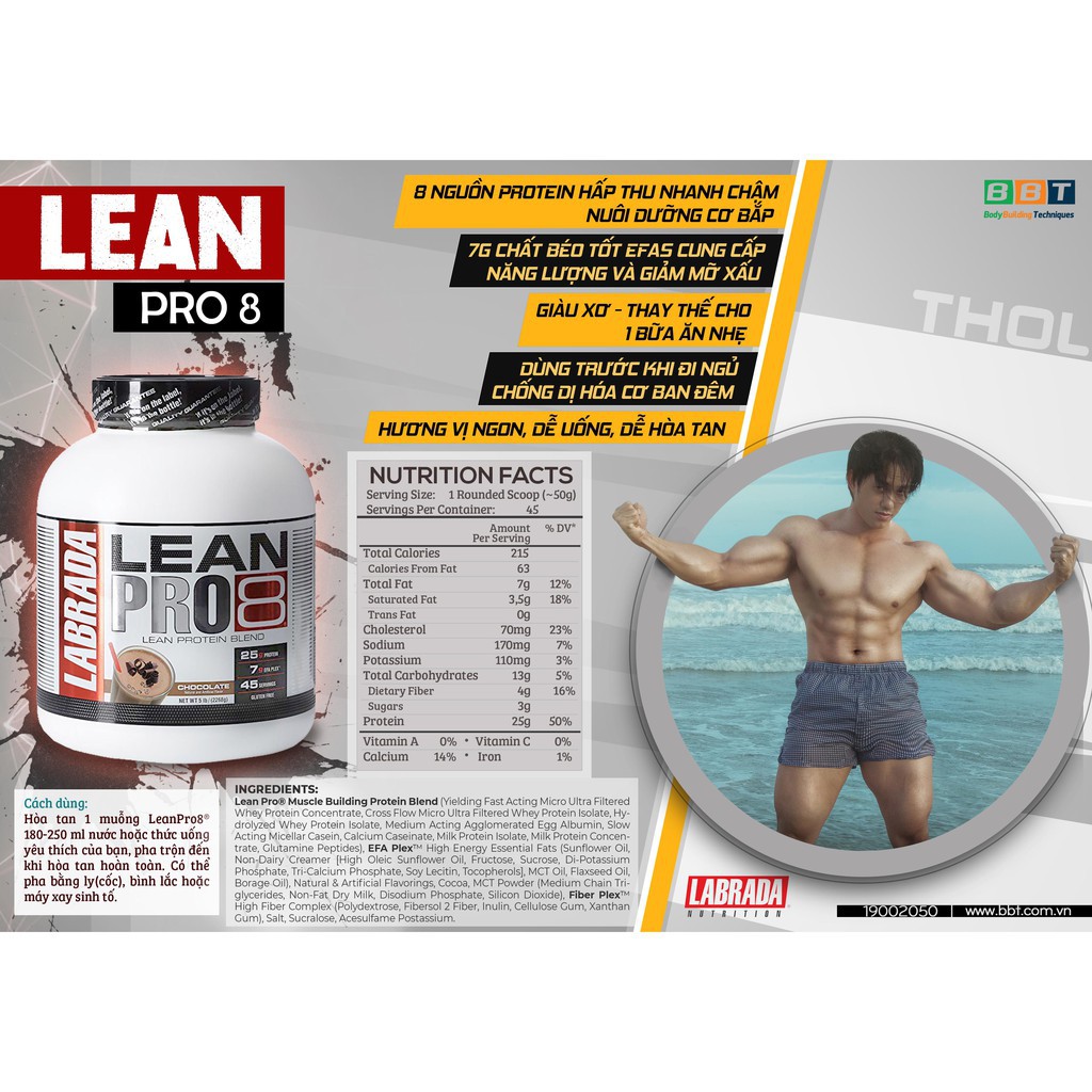 Bữa ăn lành mạnh Labrada Lean Pro8 Hộp 2.3kg