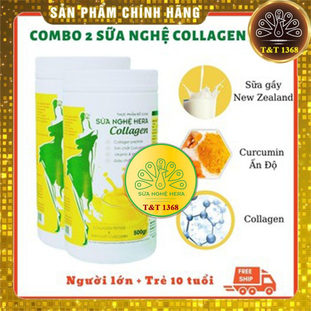 [ĐẸP DÁNG-ĐẸP DA] ComBo 2 HỘP SỮA NGHỆ HERA COLLAGEN CAO CẤP CHÍNH HÃNG  500g-Lợi Sữa,chăm sóc da,nhanh lành vết thương
