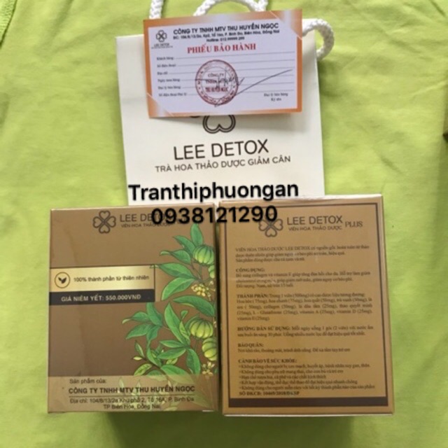 Vien hoa thảo dược lee detox plus( bao hàng chính hảng cty 100%)