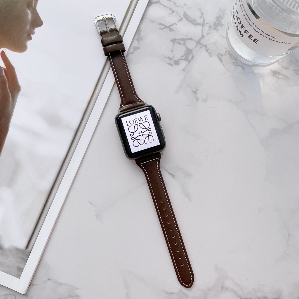 Dây Đeo Bằng Da Dành Cho iwatch serie 8 7 5 4 3 se 6 44mm 41mm 45mm 42mm 40mm 38mm
