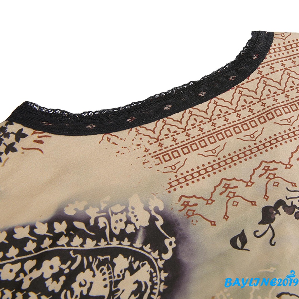 Áo thun lửng tay dài cổ V họa tiết thời trang cho nữ