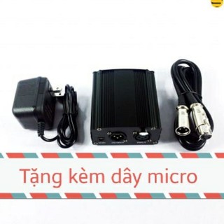 Nguồn Phantom 48v cho micro thu âm và dây XLR va dây đầu 3.5