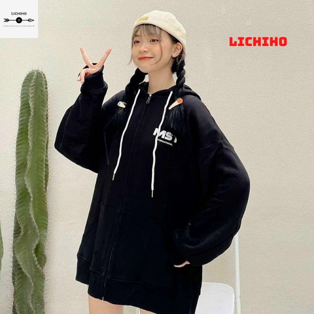 Áo hoodies dây kéo fom rộng MISSOUT AKNM16 LICHIHO jacket nỉ ulzzang hottrend nam nữ rẻ đẹp dành cho học sinh sinh viên | BigBuy360 - bigbuy360.vn