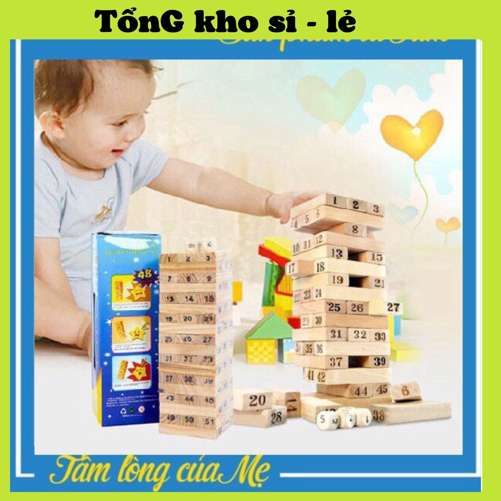 Trò Chơi Rút Gỗ 54 Thanh Kèm 4 Xúc Xắc 0079843 TỔNG KHO SỈ VP88