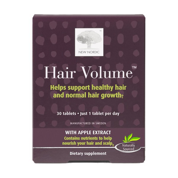 Hair Volume New Nordic chăm sóc tóc chắc khỏe, mọc tóc nhanh, ngăn ngừa rụng tóc, Hộp 30 viên