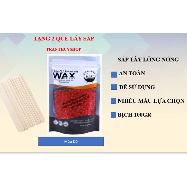 Sáp Wax Lông Nóng HARD WAX BEANS 100G chuẩn tặng kèm que.