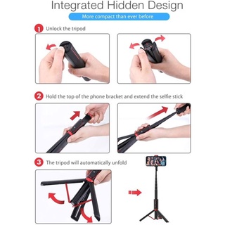 Aluminum Alloy Universal Extendable Wireless Remote 360 Rotation Live Streaming Bluetooth-compatible Selfie Stick Tripod