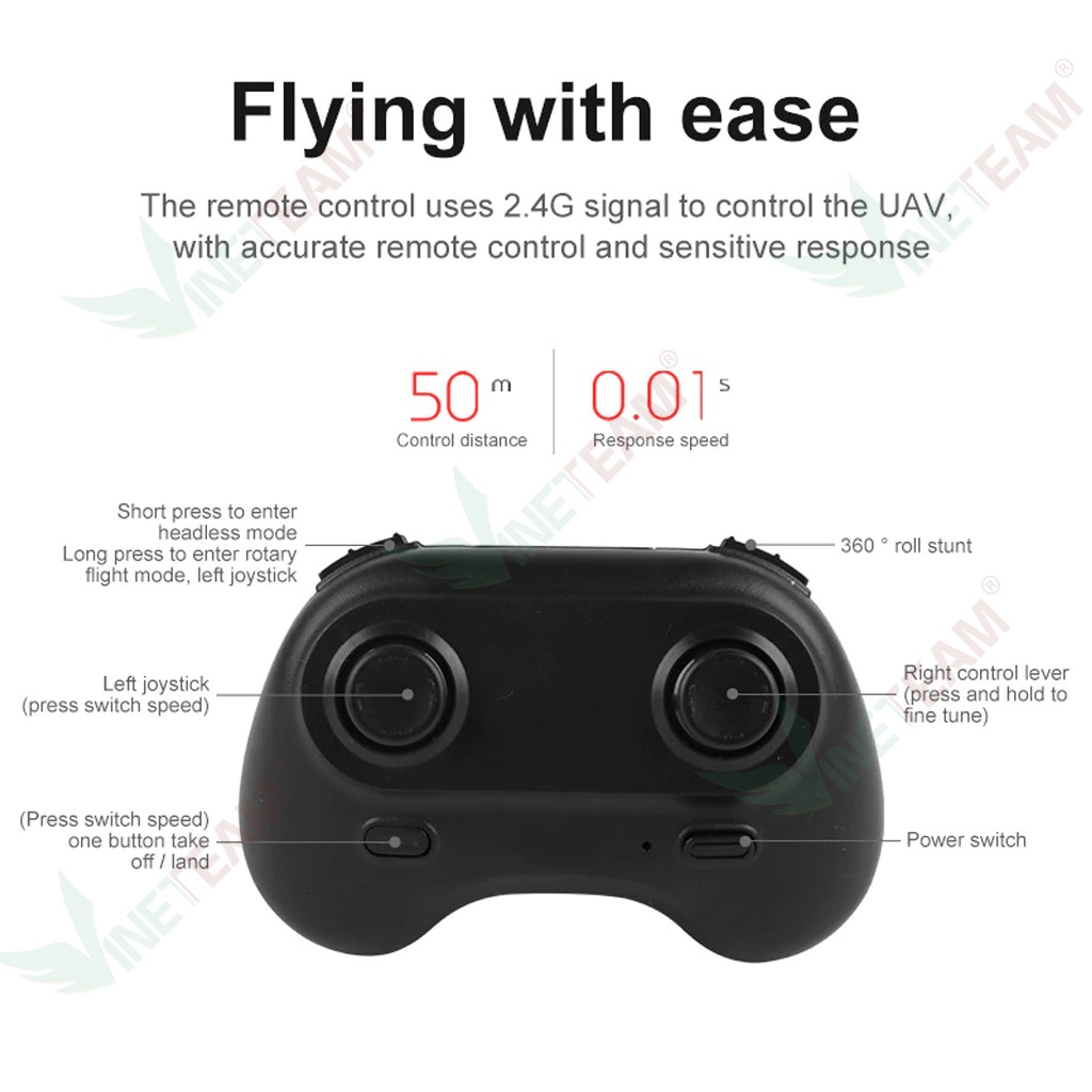 Máy Bay Điều Khiển Từ Xa Mini Có Đèn Led Xoay 360 Độ Dron RH-821-dc4696