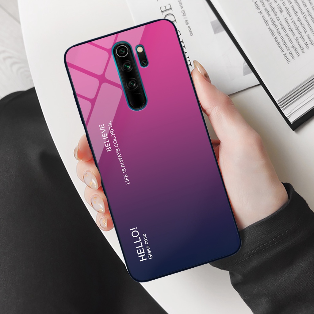 Ốp điện thoại Xiaomi Redmi Note 8 Pro - Gradient edition, chất liệu kính cường lực