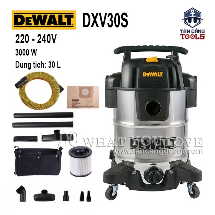 Máy Hút Bụi Công Nghiệp 3 Chức Năng 30 Lít 3000W Dewalt DXV30S