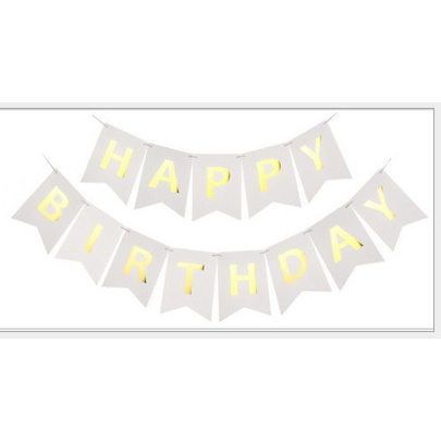Dây Cờ treo chữ Happy Birthday Ánh kim trang trí lễ tiệc, trang trí sinh nhật