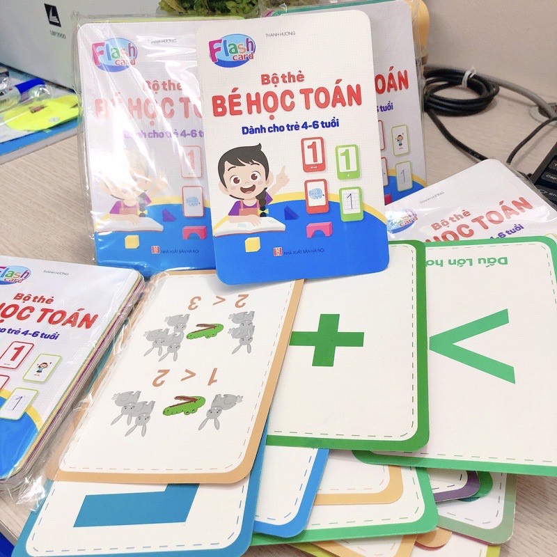 Bộ 42 Thẻ FlashCard Bé Học Toán - Dành Cho Trẻ Từ 4-6 Tuổi Giúp Bé Nhận Biết Số Đếm