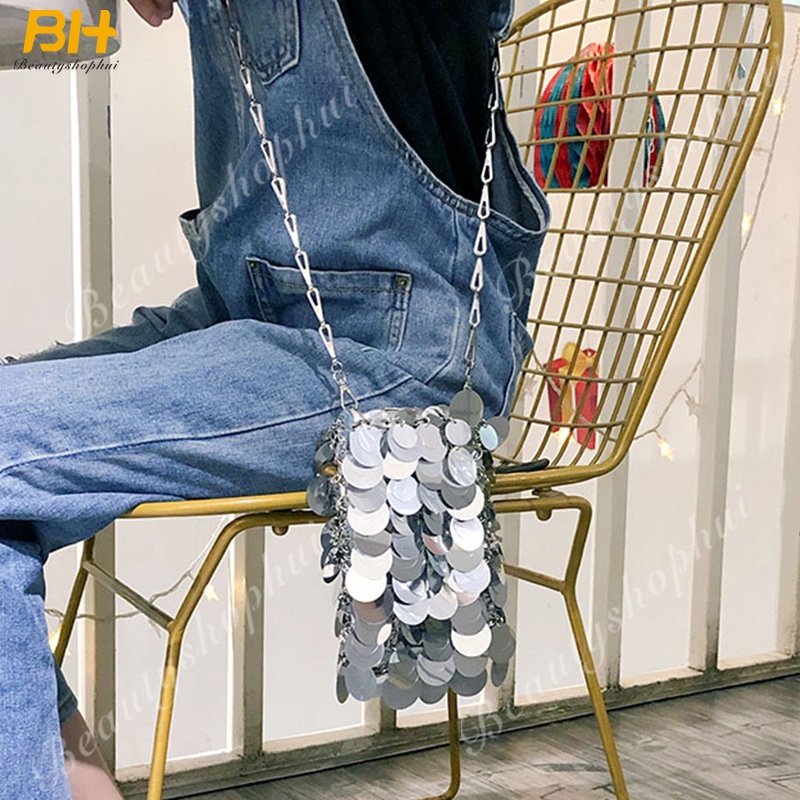 Túi Đeo Chéo Đính Sequin Lấp Lánh Thời Trang Dành Cho Nữ