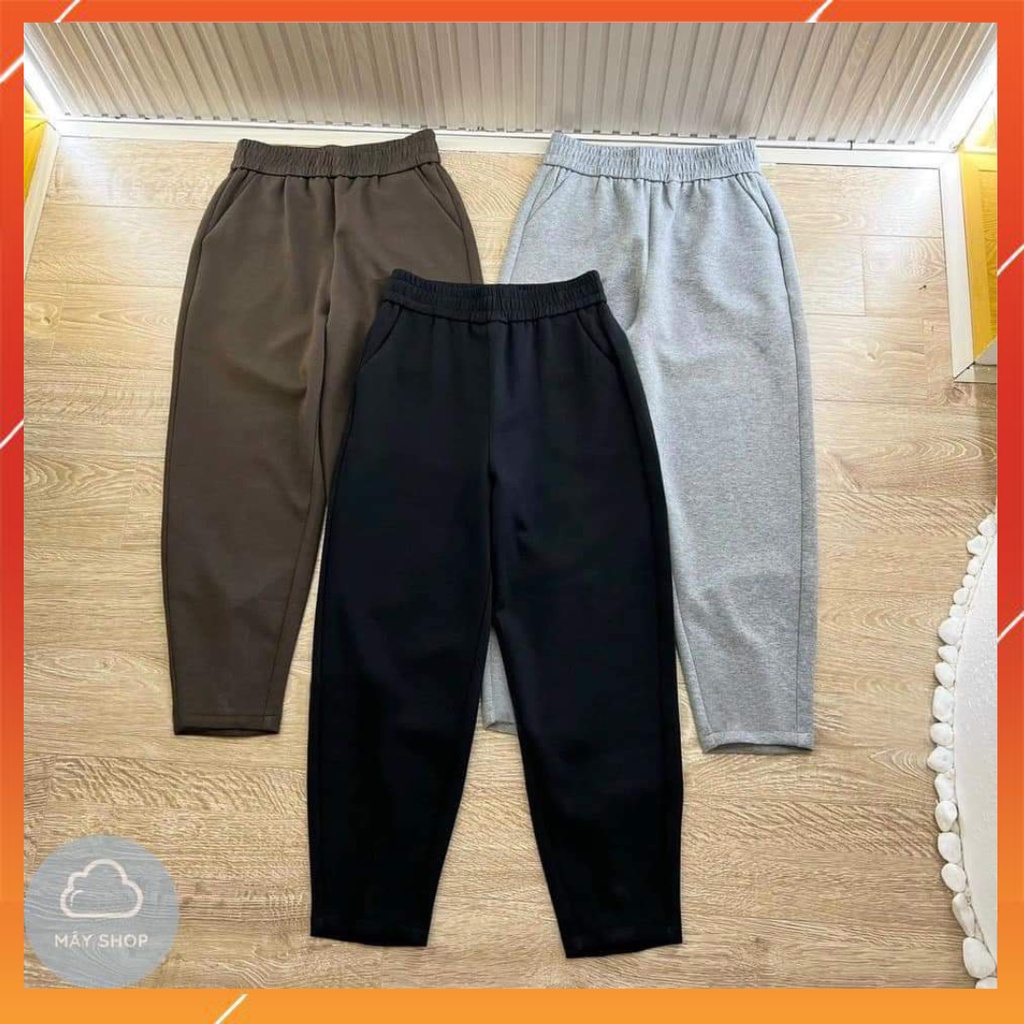 Quần baggy nữ ly gấu cực hot, quần baggy cạp chun, quần baggy nữ mẫu mới vải Umi Hàn dày mịn co giãn 4chiều đẹp XM THUVU