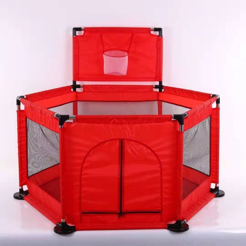 Quây cũi hình lục giác KHUNG NINOX CÓ BÓNG RỔ TẶNG KÈM 30 BÓNG NHỰA HOLLA CHO BÉ