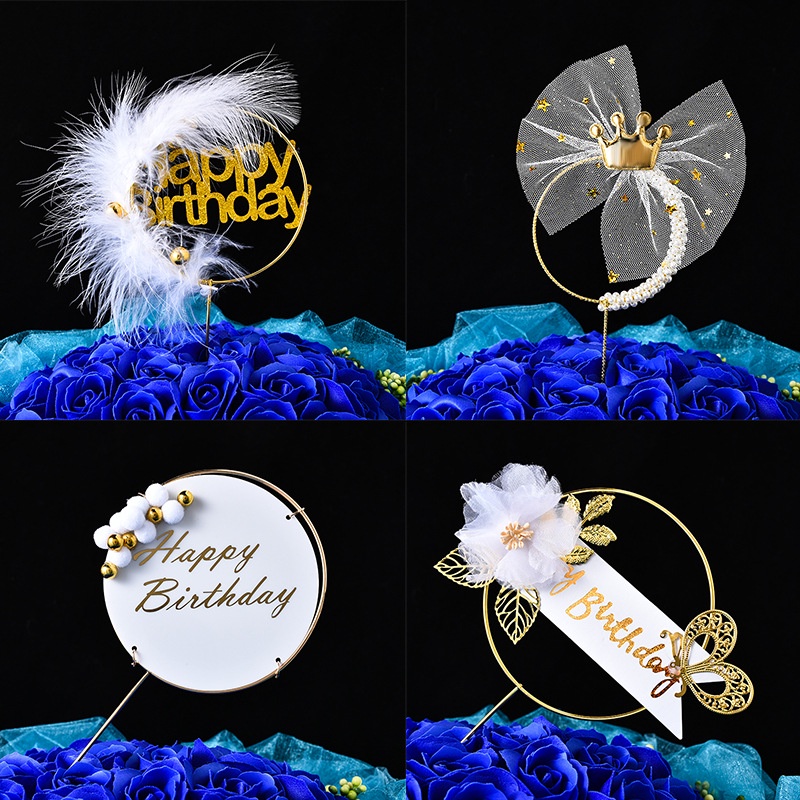 Phụ Kiện Trang Trí Bánh Kem Sinh Nhật Hình Trái Tim Và Bươm Bướm Bằng Sắt Hàn