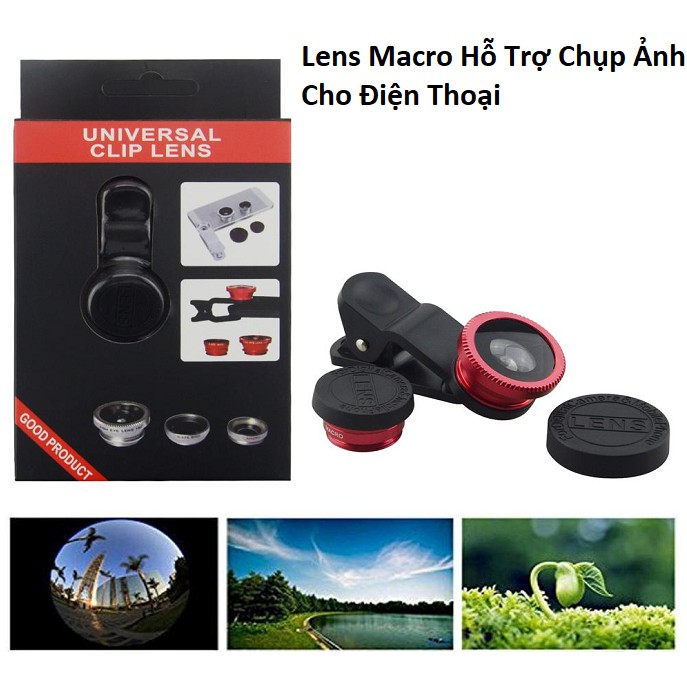 Lens Chụp Hình Cho Điện Thoại 3 trong 1 Universal Clip Lens - Lens Macro Cho Điện Thoại - Selfie ( Hot )