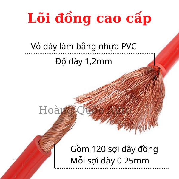 Dây Câu Bình Ắc Quy Ô Tô 2000AMP – Dài 4 Mét – Khởi Động Ắc Quy Xe Hơi Cao Cấp