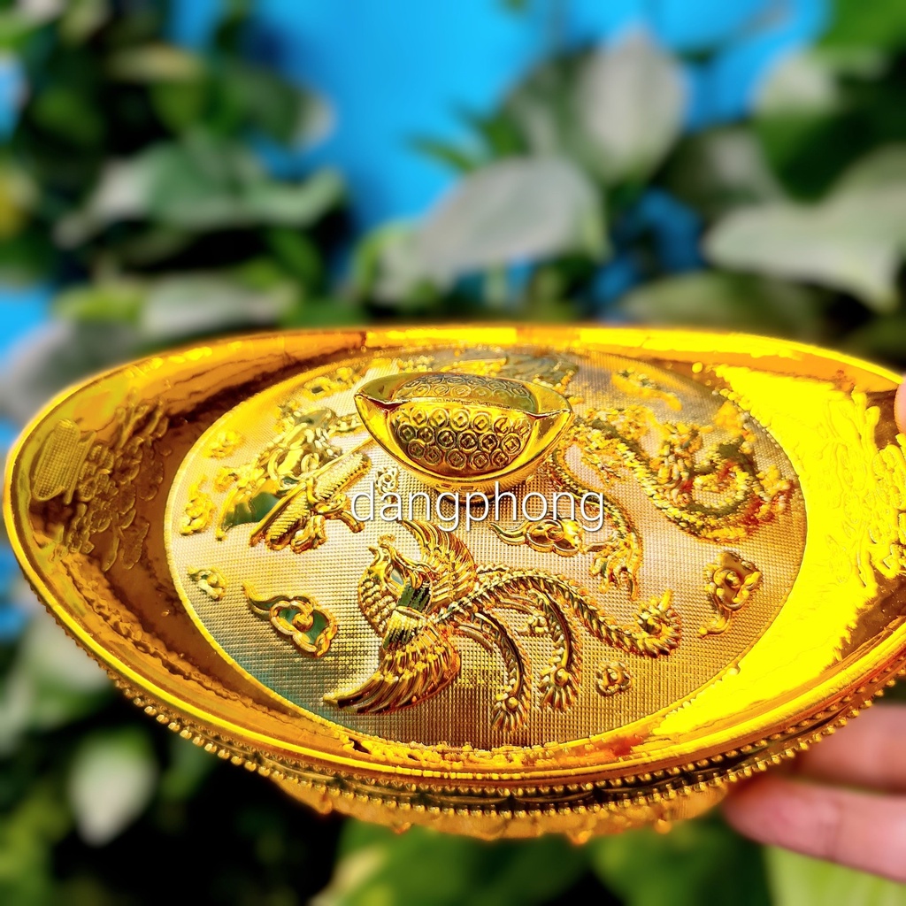 Thỏi vàng tứ linh Long Lân Quy Phụng size 15,18cm làm cây cành vàng lá ngọc, trưng bàn Thần Tài