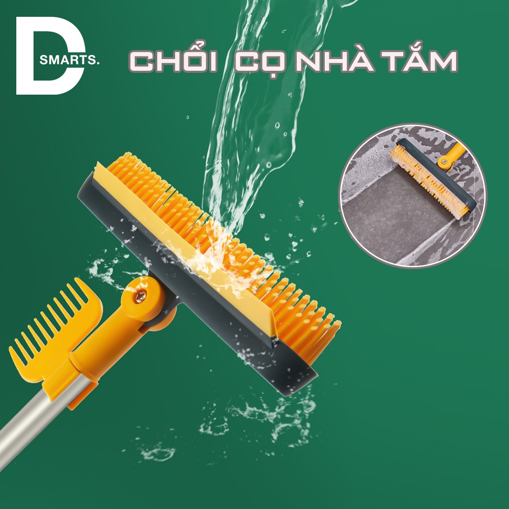 Cây Chà Sàn Nhà Tắm Chất Liệu Silicon Chống Xước Đa Năng Kèm Gạt Kính Thông Minh