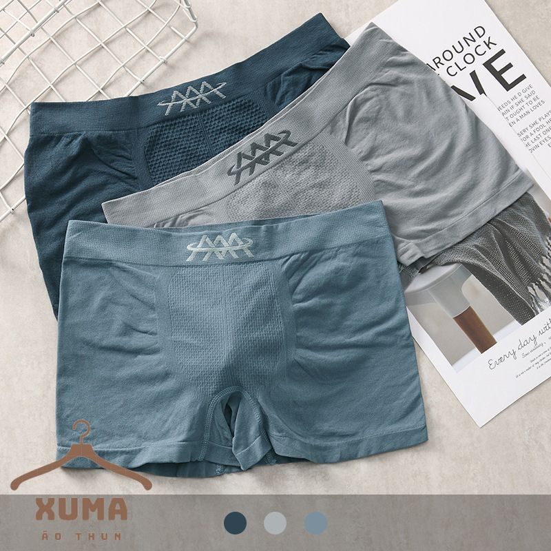 [ FREE SHIP ] Combo 3 quần sịp xì quần lót đùi nam 3 màu dễ mặc thun lạnh co giãn 4 chiều 5d xuma 40-80kg