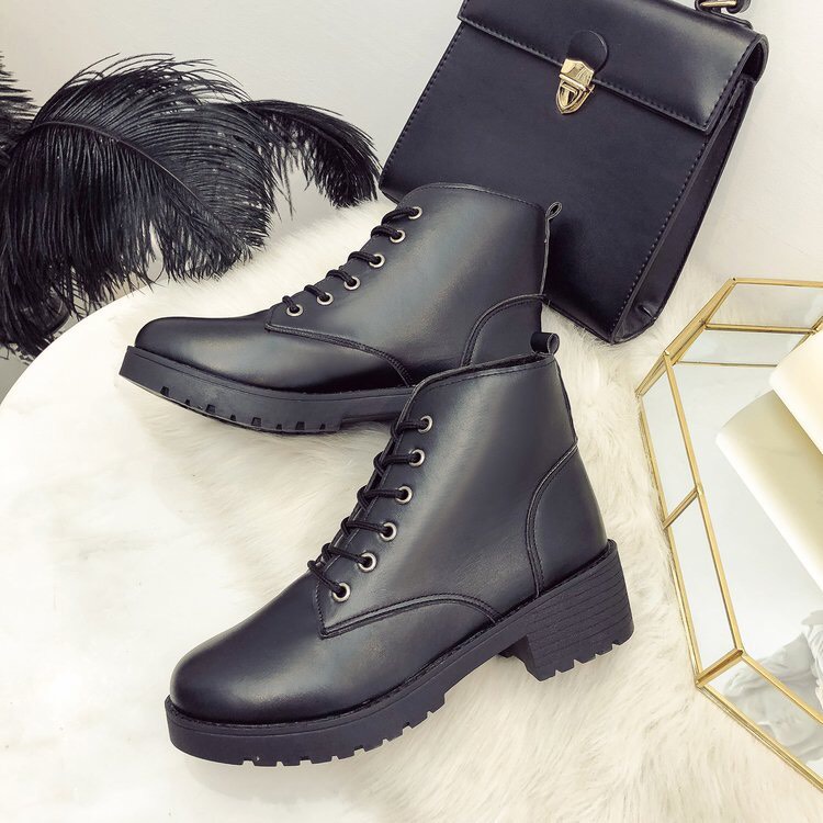 Bốt nữ/boots cổ cao da mềm độn đế 5f cực xinh