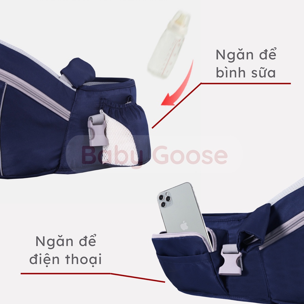 Địu ngồi trẻ em 4 tư thế Gabesy cao cấp có đai an toàn, Địu ngồi trợ lực, chống gù cho bé 0-36 tháng tuổi.