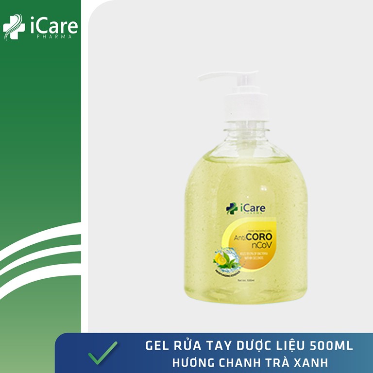 Gel rửa tay dược liệu iCare Pharma 500ml - Chanh Trà Xanh