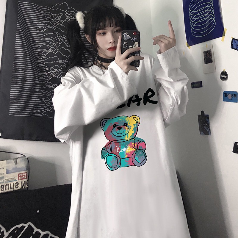 Áo thun tay dài form rộng Abear NEKO.SG, Áo thun Streetwear ulzzang SWT23