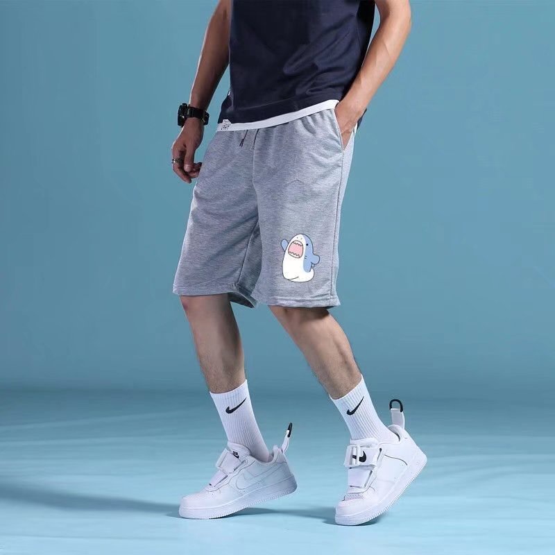 [RẺ VÔ ĐỊCH] Quần Short Thể Thao Dây Rút In Hình Cá Mập Hoạt Hình 3 Màu Dành Cho Nam Size M-5XL Quần short thể thao ống rộng mỏng thời trang mùa hè dành cho nam nữ