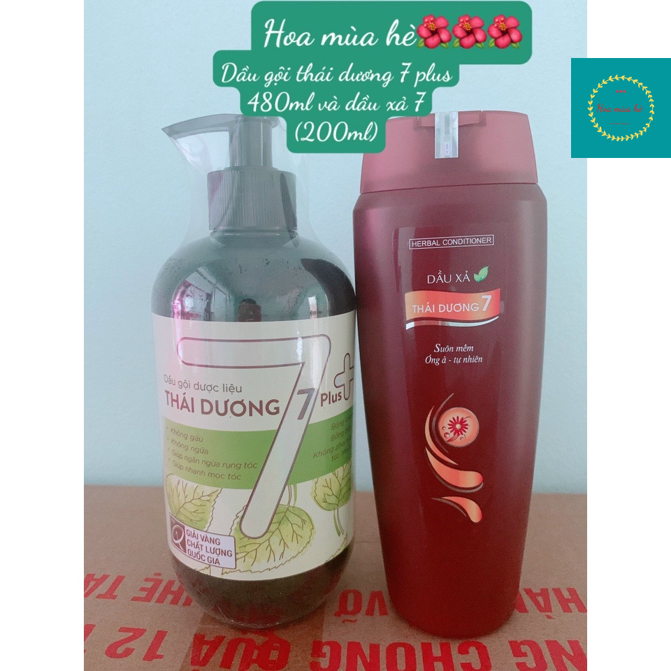 hot🌺🌺 Combo Dầu Gội thái dương 7 plus 480ml và dầu xả thái dương 7 chai 200ml ngăn rụng tóc và phục hồi tóc hiệu quả