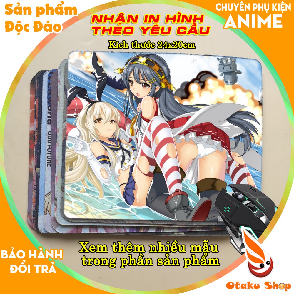 &lt;27 mẫu&gt;Lót chuột máy tính Anime Kantai Colletion (KanColle) kích cỡ bàn di chuột lớn 20x24cm chất liệu mouse pad cao su