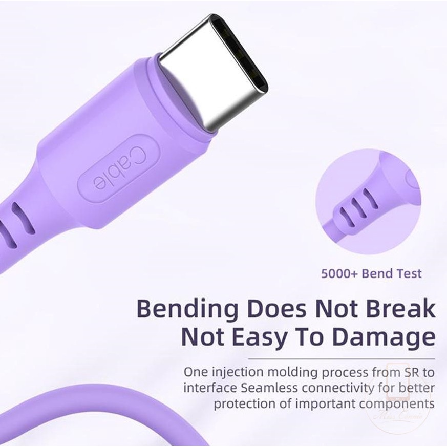 Dây Cáp Sạc Nhanh 3A Tương Thích Với iPhone / Micro Usb / Type-C Màu Sắc Macaron