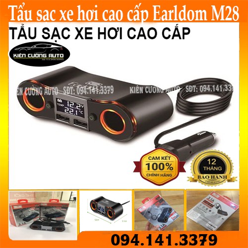 Tẩu Sạc cho Xe hơi Cao cấp Earldom M28 - BH vĩnh viễn