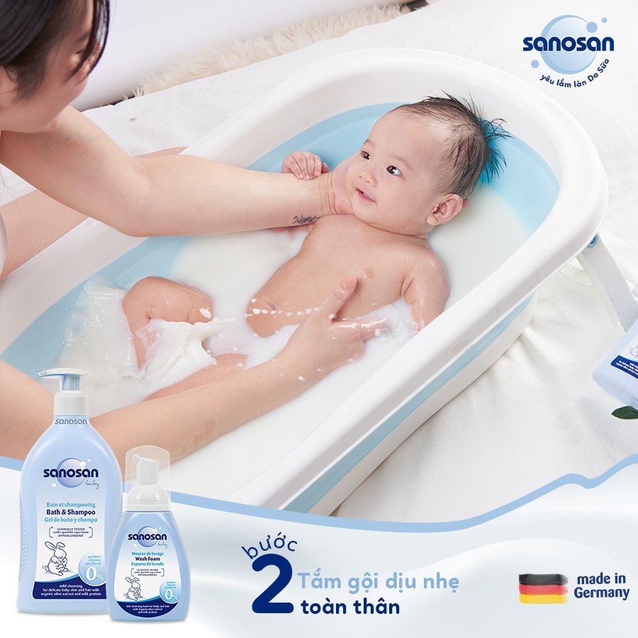 Dầu massage toàn thân cho bé Sanosan 200ml, dầu mát xa chiết xuất thiên nhiên - Monnie Kids