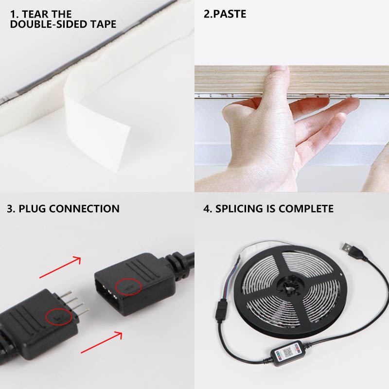 Giáng sinh Dải ĐÈN LED Ánh Sáng Màu Ánh Sáng Với Bluetooth Symphony Neon Đèn Trang Trí Thanh Ánh Sáng Màu Với Ánh Sáng Dòng