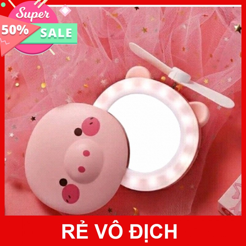 HOTHeo mini 3 in 1 Quạt - Đèn - Gương (màu ngẫu nhiên)SALE CỰC SỐC
