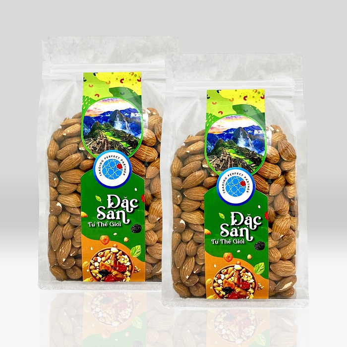 Combo 2 túi 500g Hạt Hạnh Nhân Nướng Mộc Trading Perfect Partner túi 500g - Nhập khẩu từ Mỹ