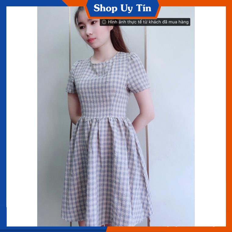 [Hàng Cao Cấp] -  ĐẦM XÒE CARO SIÊU XINH | BigBuy360 - bigbuy360.vn