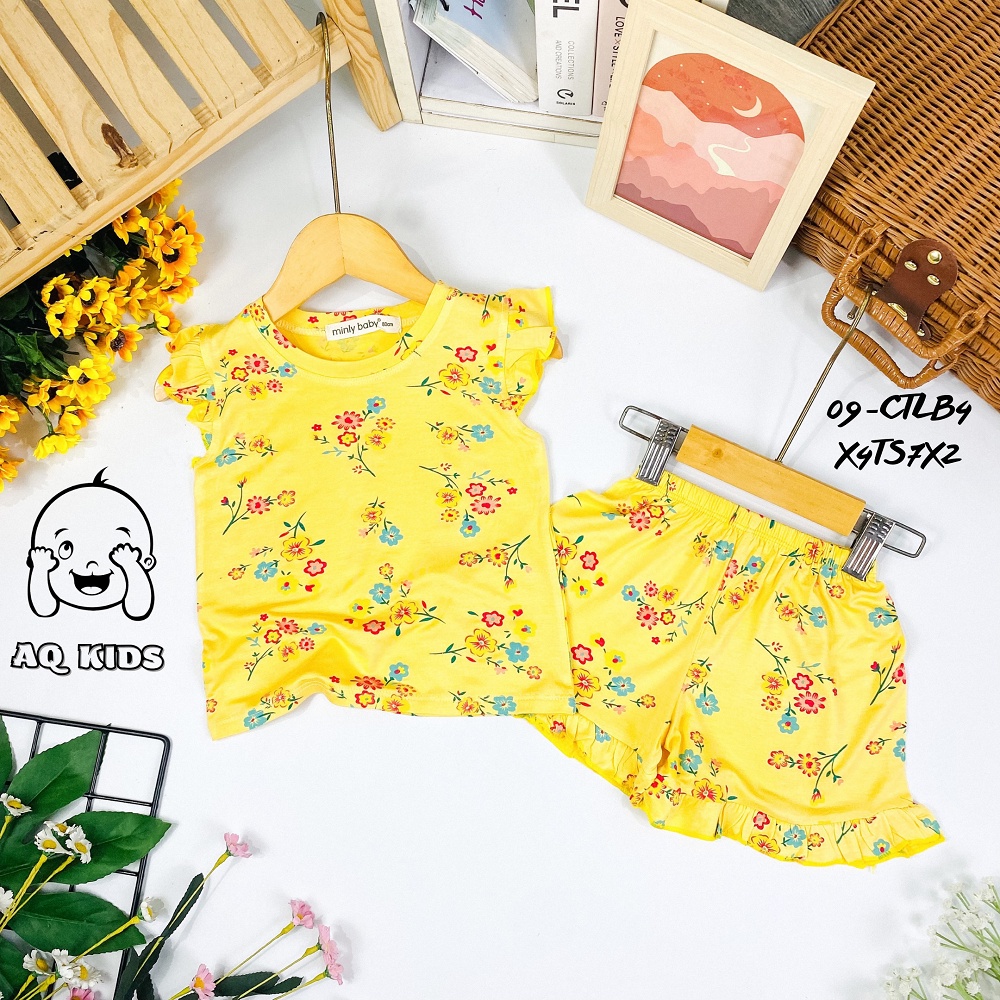 Bộ minkymom bé gái cánh tiên Vải Thun Lạnh, Hàng Chính Hãng Minlybaby Unibaby CTLB4